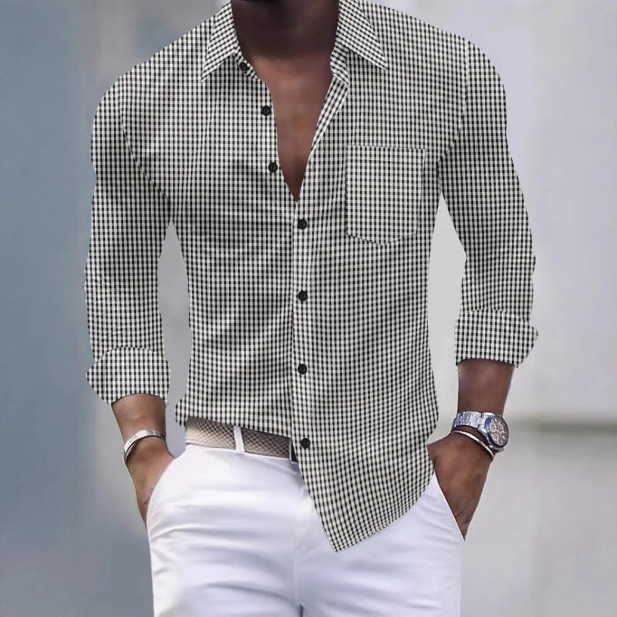 La Chemise à Manches Longues à Carreaux Slim Fit Ashmont pour Hommes