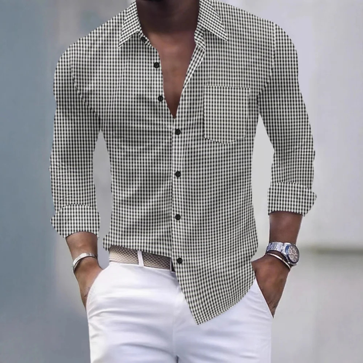 La Chemise à Manches Longues à Carreaux Slim Fit Ashmont pour Hommes