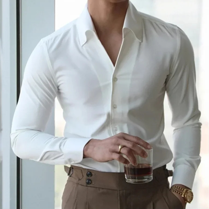 La chemise décontractée à col pour homme Oakwood Park, coupe slim, sans plis