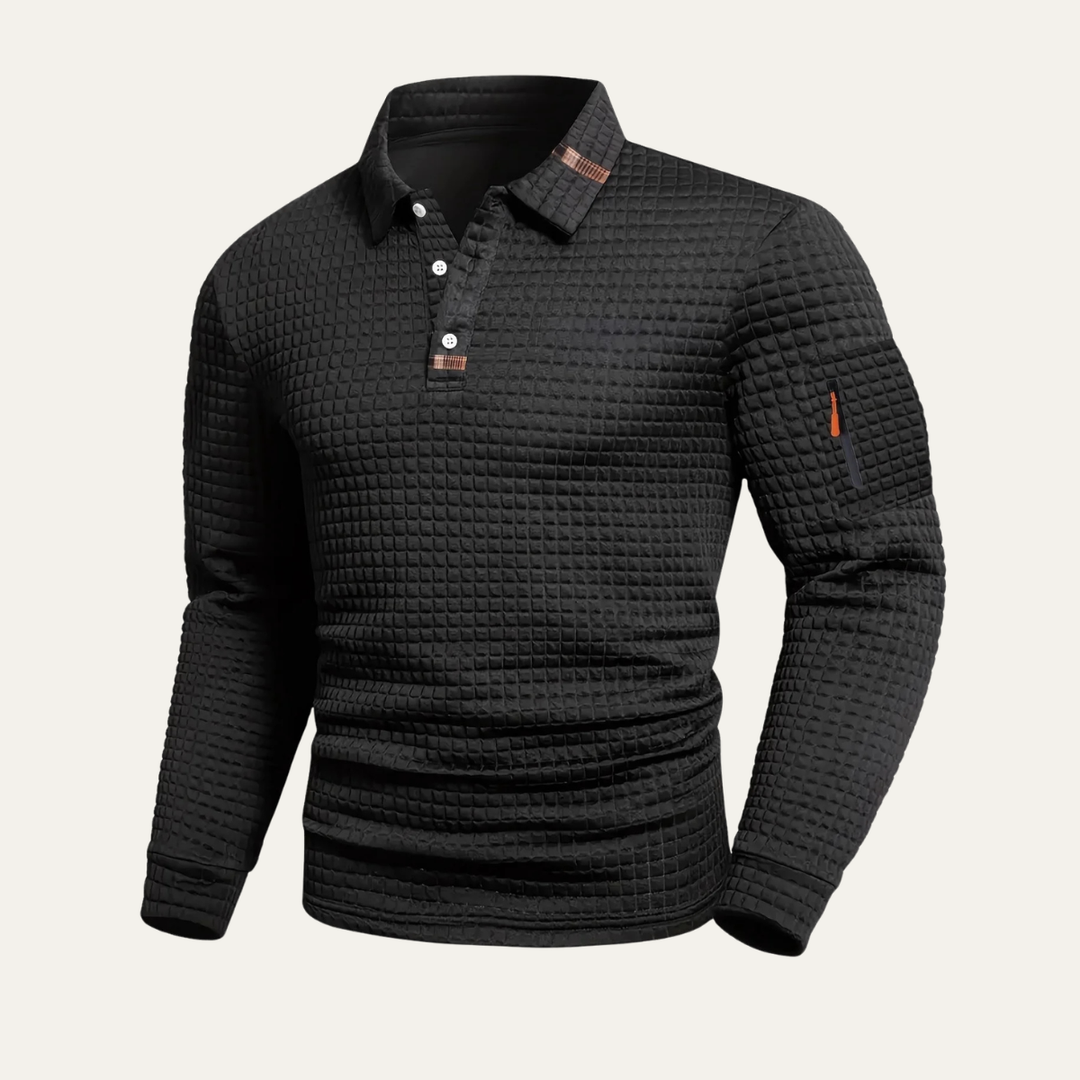 Polo de golf à manches longues pour hommes Benevento à séchage rapide