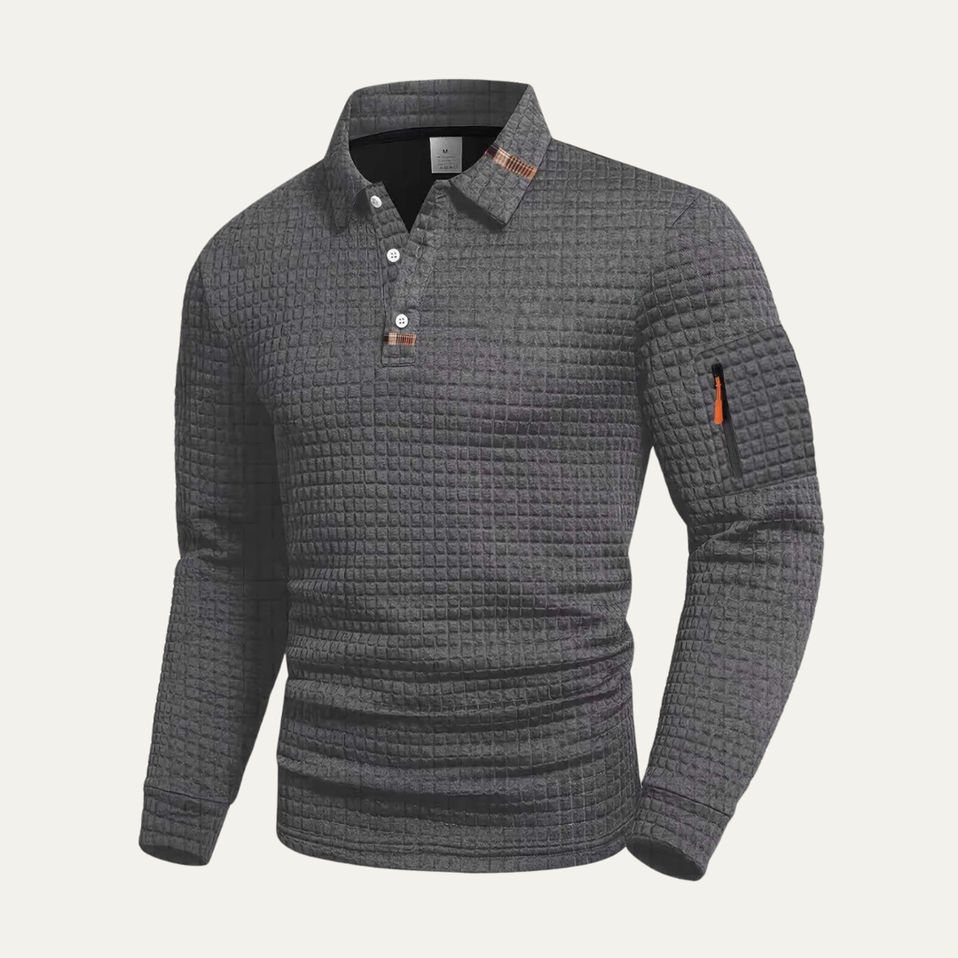 La chemise polo tendance à manches longues pour hommes Avellino à séchage rapide