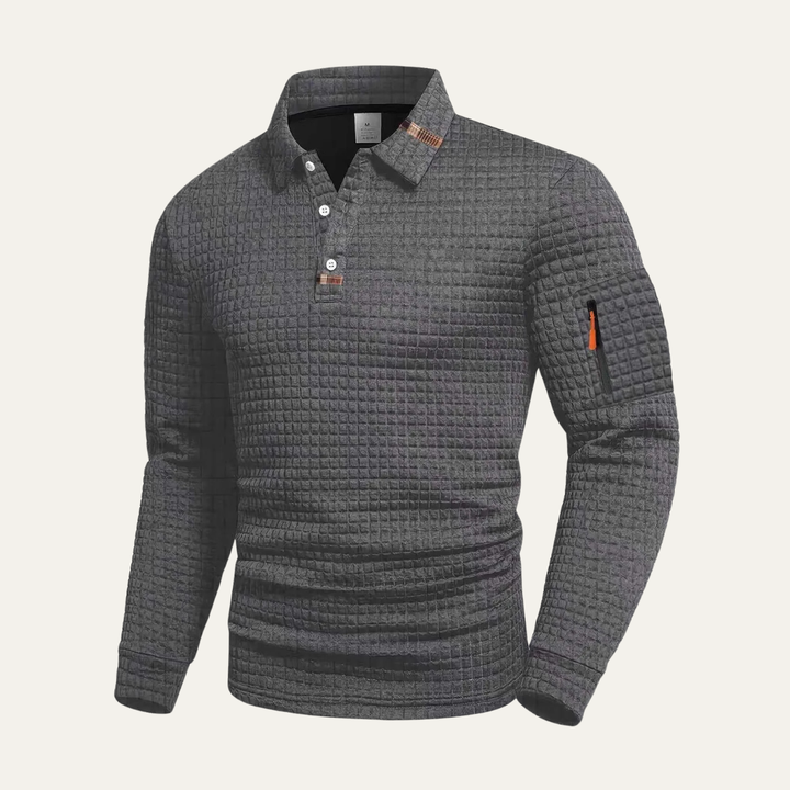 La chemise polo tendance à manches longues pour hommes Avellino à séchage rapide