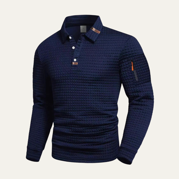 La chemise polo tendance à manches longues pour hommes Avellino à séchage rapide