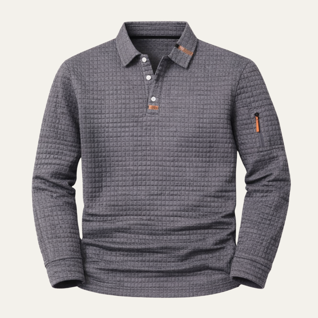 La chemise polo tendance à manches longues pour hommes Avellino à séchage rapide