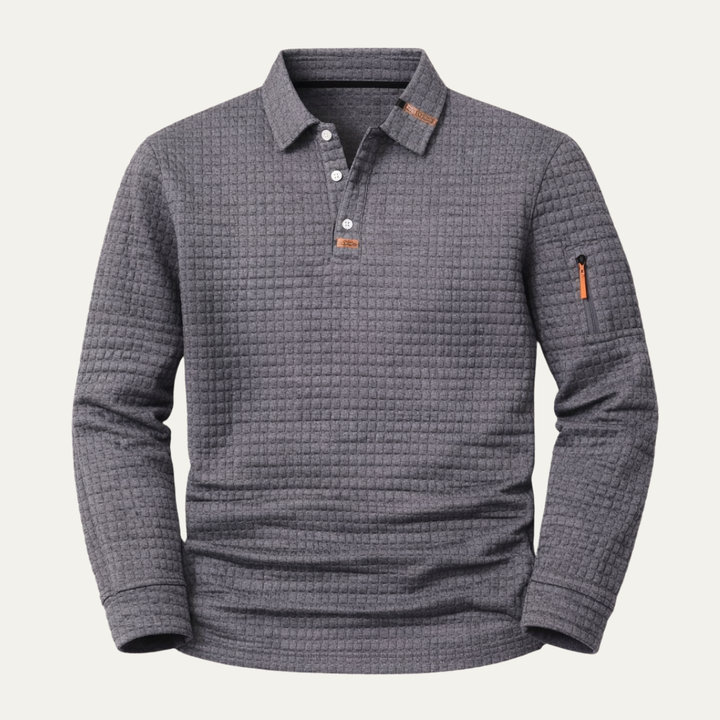 La chemise polo tendance à manches longues pour hommes Avellino à séchage rapide