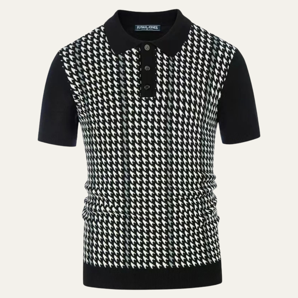 Le Polo Tricot à Motif Contrasté pour Homme Amarone