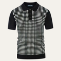 Le Polo Tricot à Motif Contrasté pour Homme Amarone