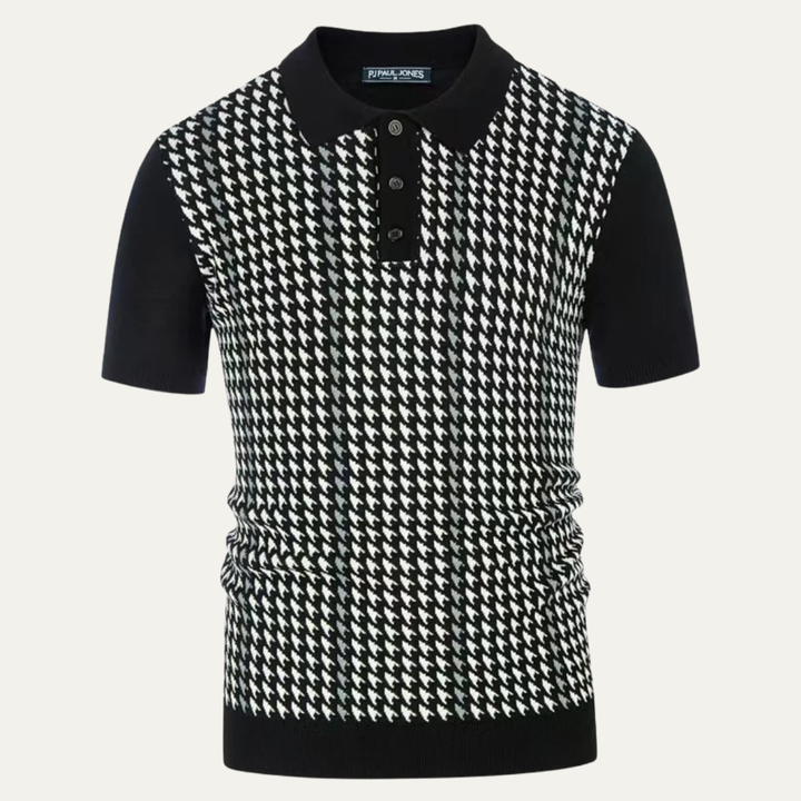 Le Polo Tricot à Motif Contrasté pour Homme Amarone