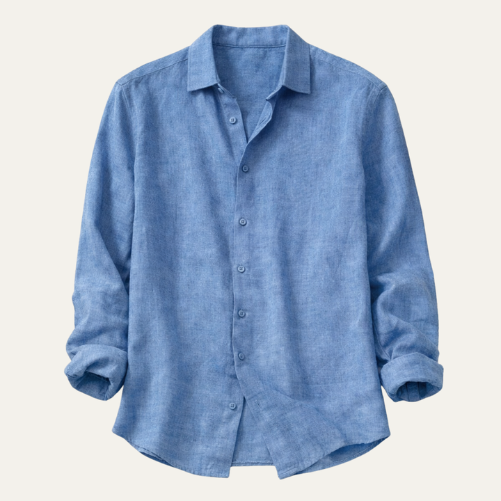 La chemise en lin-coton respirant pour homme Alderhill avec col rabattu