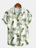 Chemise d'été pour homme avec design de fleur d'ananas tropical