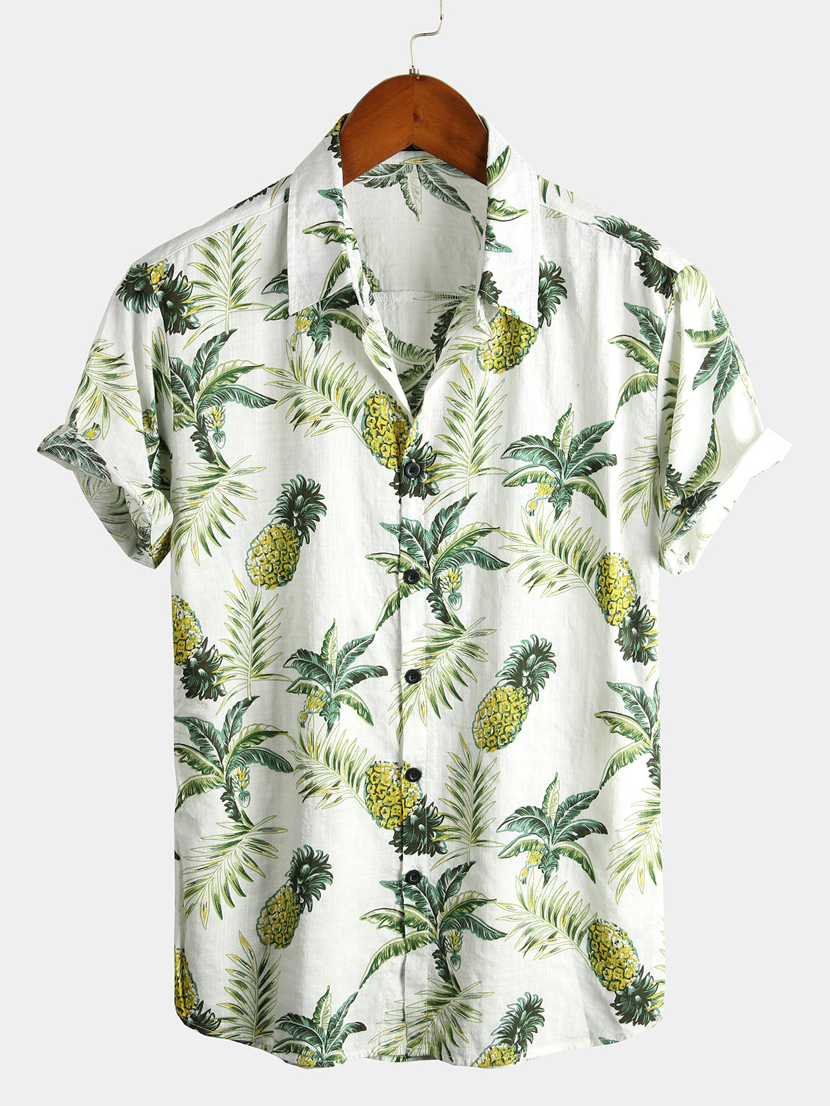 Chemise d'été pour homme avec design de fleur d'ananas tropical