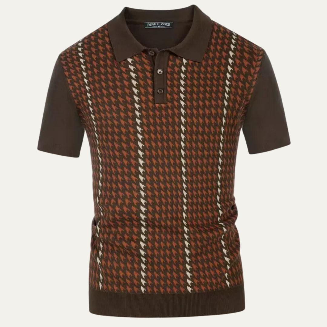 Le Polo Tricot à Motif Contrasté pour Homme Amarone