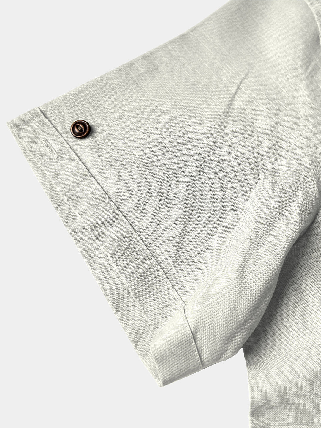 Chemise Homme Henley en Coton et Lin à Col Mao Manches Courtes