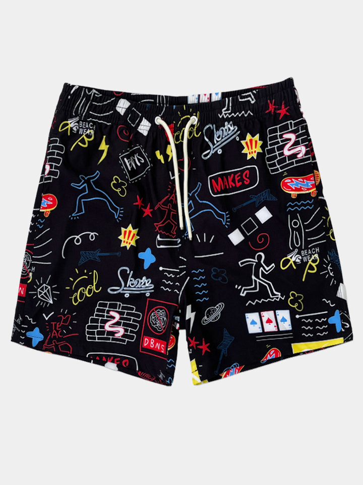 Short de Bain Homme à Imprimé Fun Séchage Rapide
