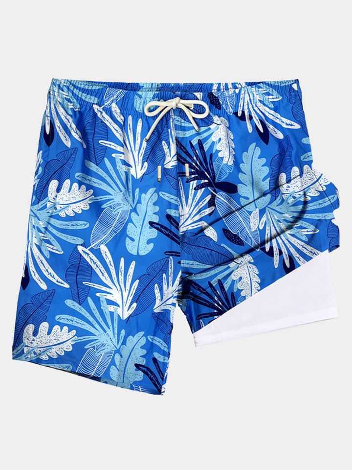 Short de Bain Homme à Imprimé Tropical Séchage Rapide