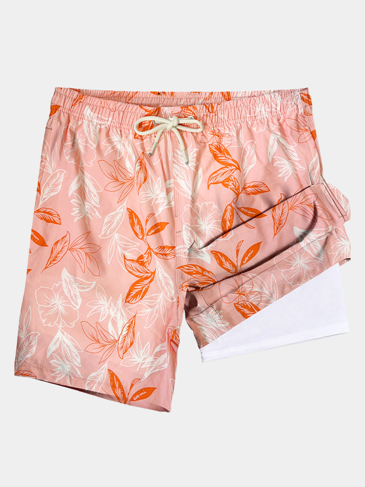 Short de Bain Homme à Imprimé Tropical Séchage Rapide