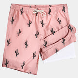 Men's Swim Trunks with Fun Print, Quick Dry and Zippered Pockets
