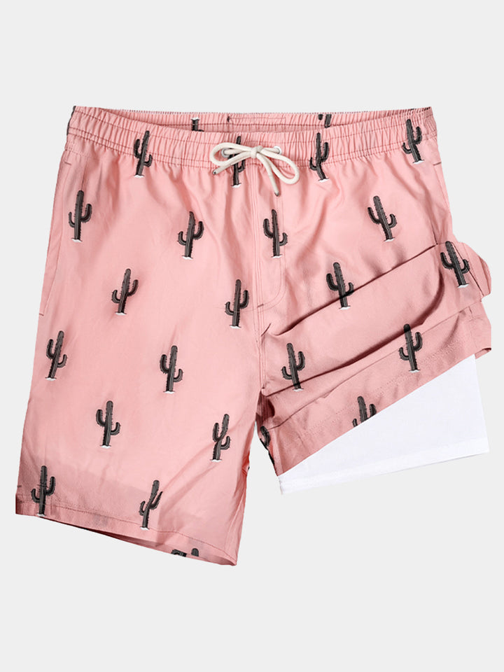 Short de Bain Homme Surf à Imprimé Fun Séchage Rapide avec Poches Zippées