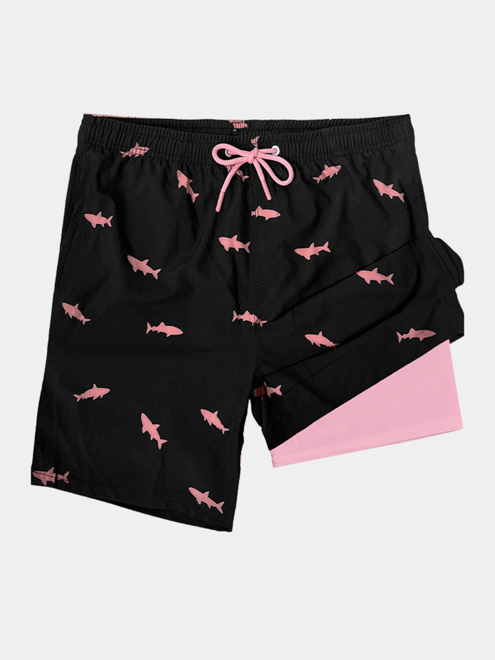 Short de Bain Homme à Imprimé Requin Séchage Rapide