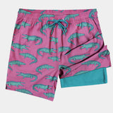 Men's Swim Trunks with Fun Print, Quick Dry and Zip Pockets
