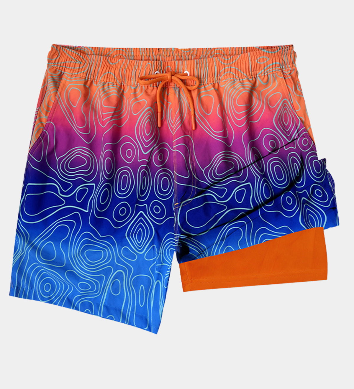 Men's Swim Trunks with Fun Print, Quick Dry and Zip Pockets