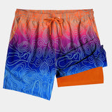 Men's Swim Trunks with Fun Print, Quick Dry and Zip Pockets
