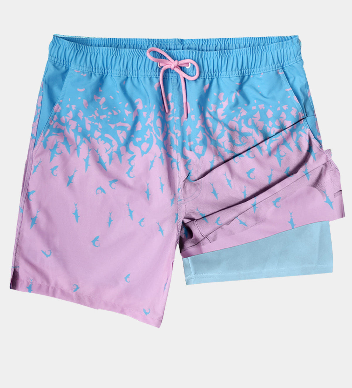 Men's Quick Dry Shark Print Swim Trunks
