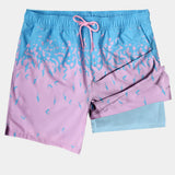 Men's Quick Dry Shark Print Swim Trunks