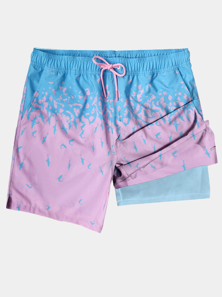 Short de Bain Homme à Imprimé Requin Séchage Rapide