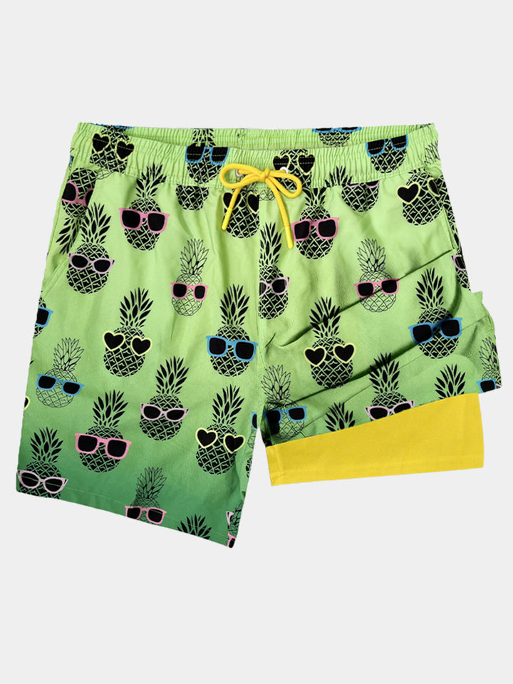Short de Bain Homme à Imprimé Tropical Séchage Rapide