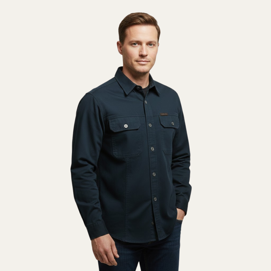 La Chemise Cargo Douce à Multi Poches de Couleur Unie pour Homme Cedarfield