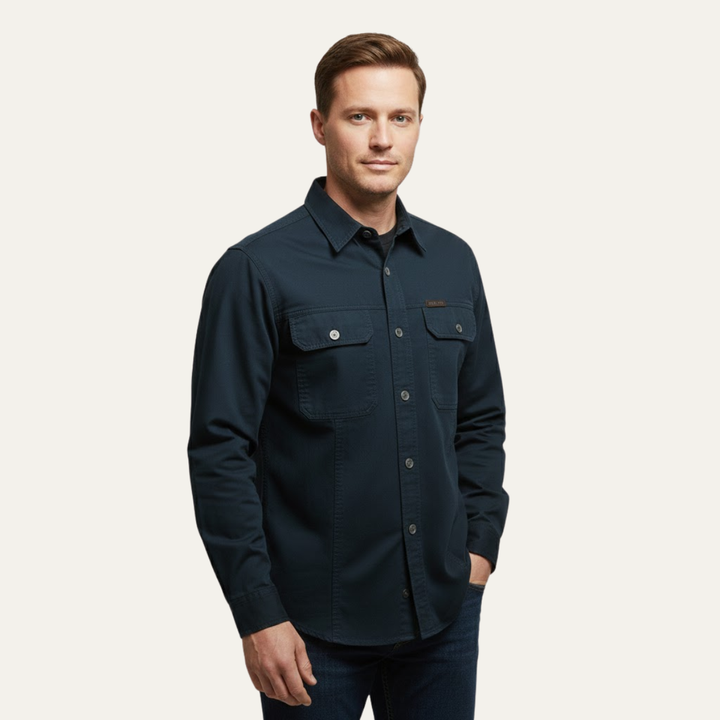 La Chemise Cargo Douce à Multi Poches de Couleur Unie pour Homme Cedarfield