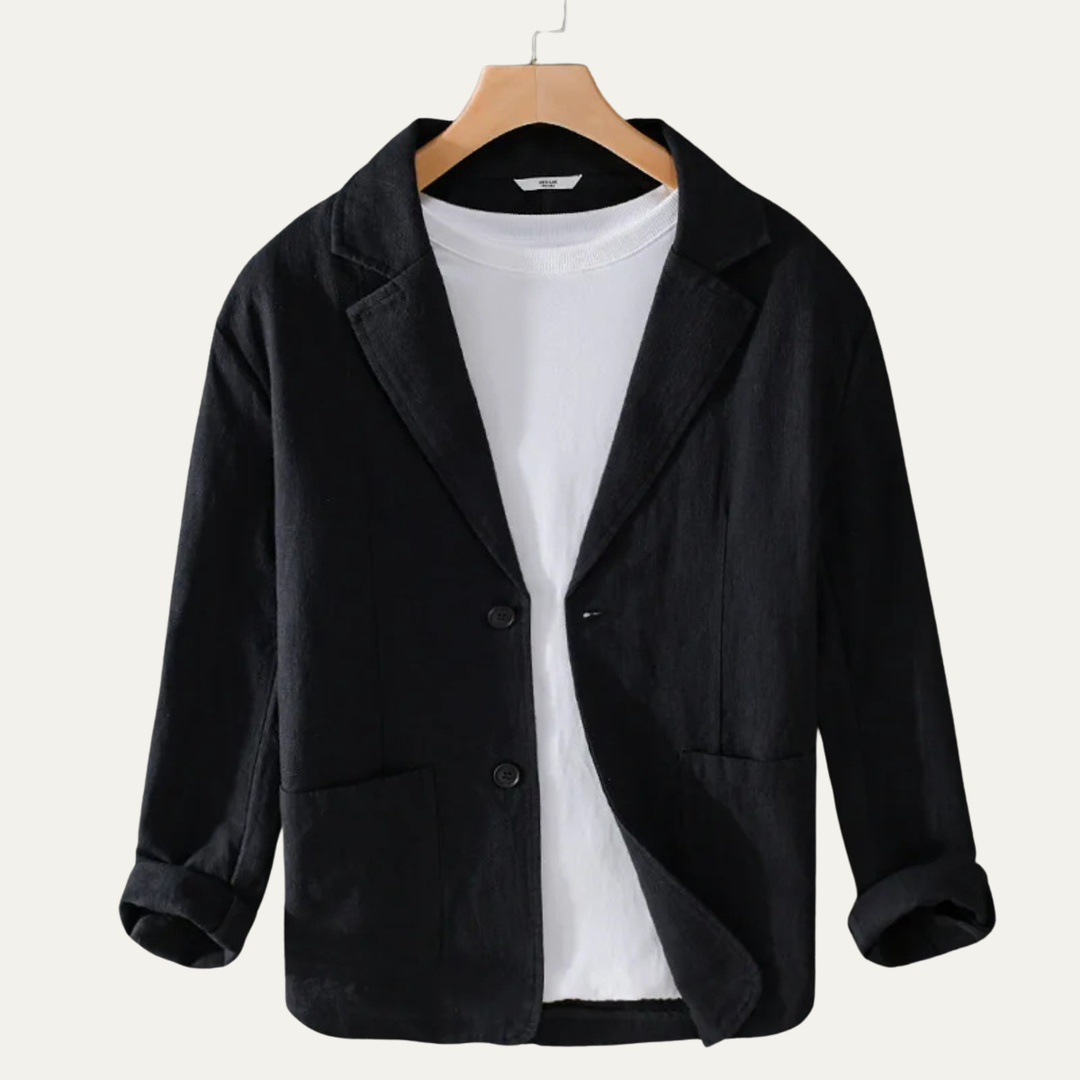Le Blazer Casual en Lin Uni pour Homme Elmstead