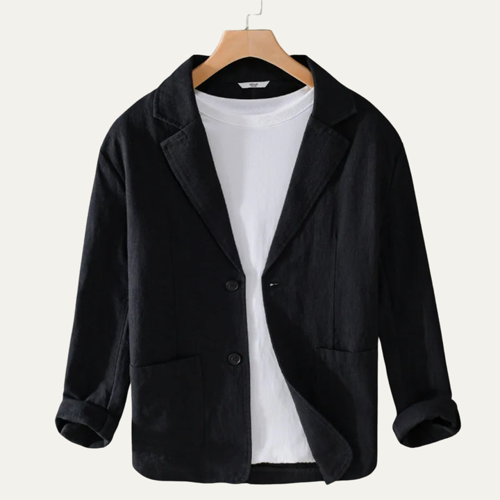 Le Blazer Casual en Lin Uni pour Homme Elmstead