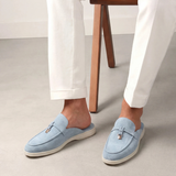 Mule Méditerranéenne Suède Bleu Ciel