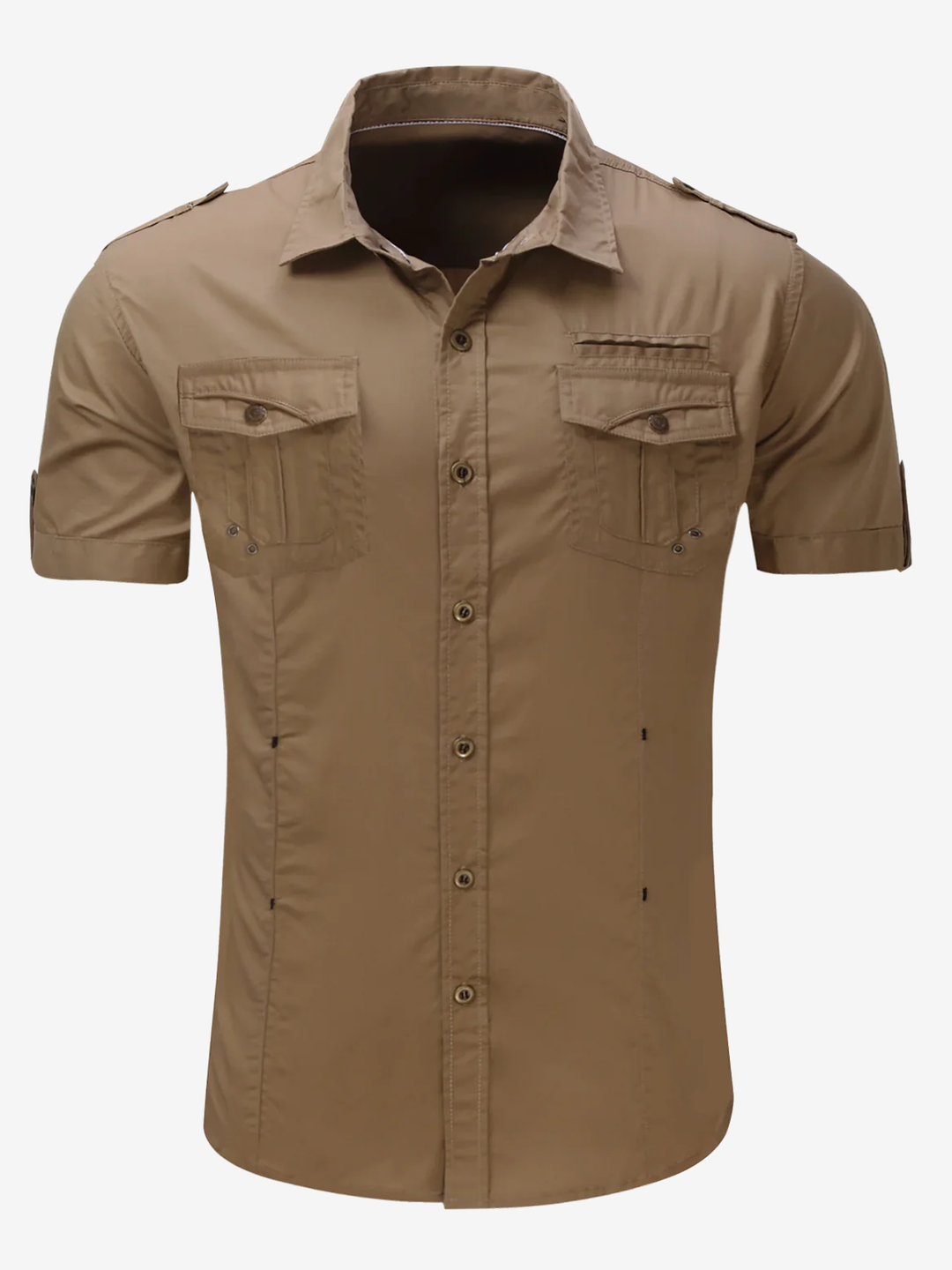 Chemise à manches courtes décontractée en coton pour hommes en plein air