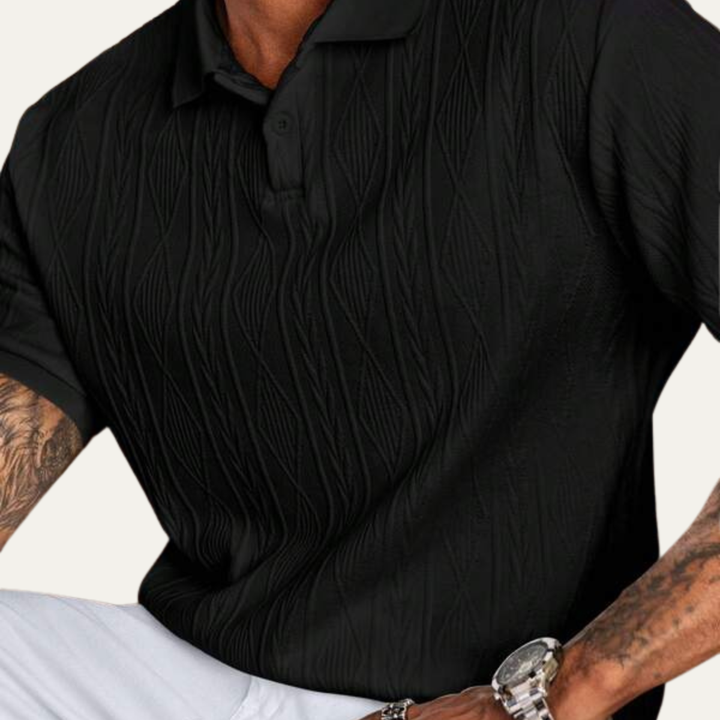 La chemise polo décontractée à boutons texturée pour hommes Ridgebrook