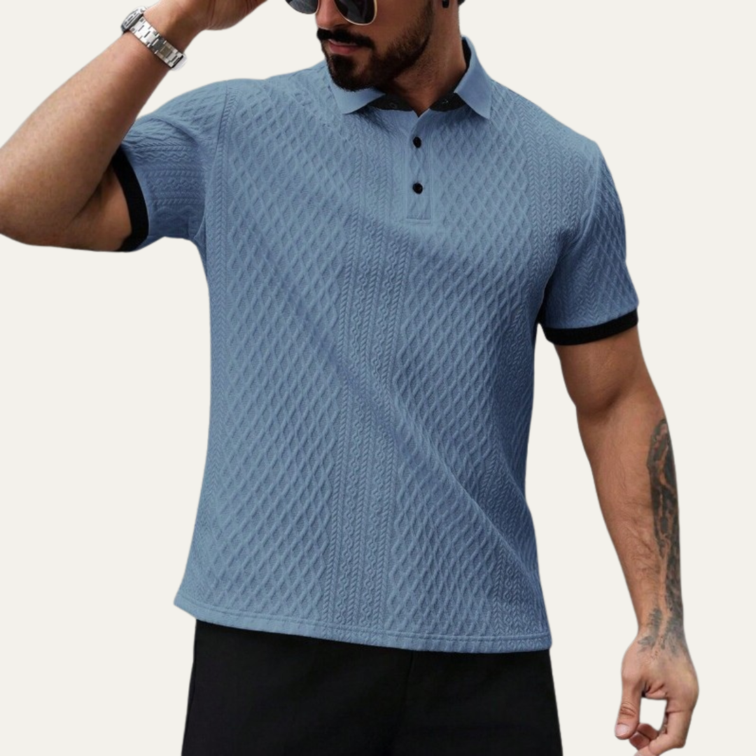 Le polo classique texturé pour homme du Brookside Park avec col contrasté