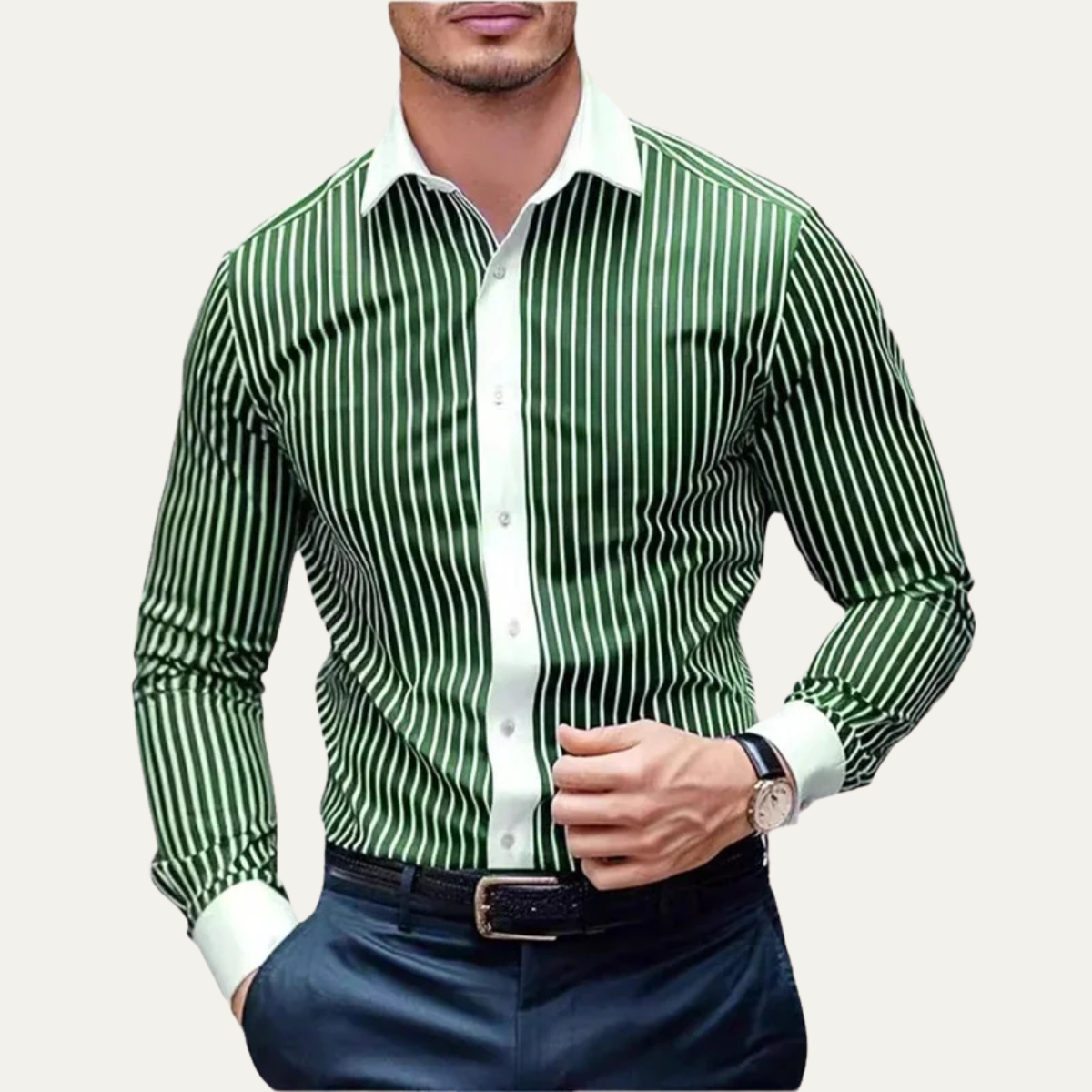 La Chemise Décontractée à Rayures Verticales Multicolores Harwood pour Hommes