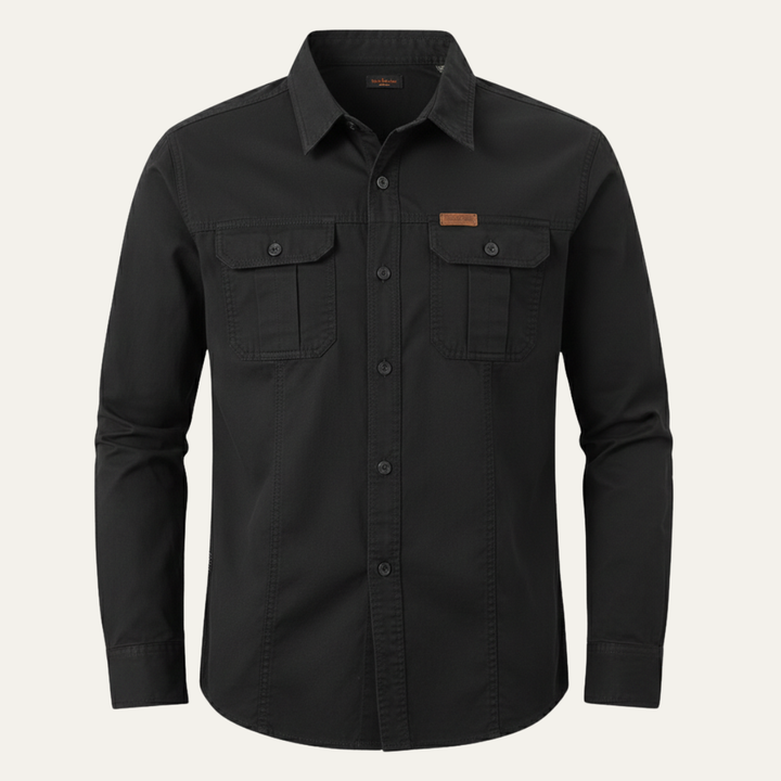 La Chemise Cargo Douce à Multi Poches de Couleur Unie pour Homme Cedarfield
