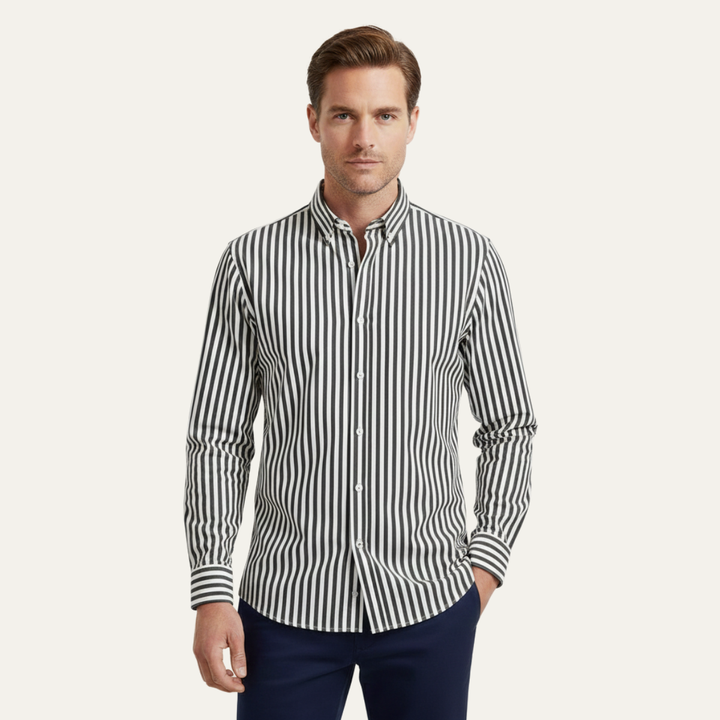 La Chemise en Coton Rayée de Londres pour Hommes