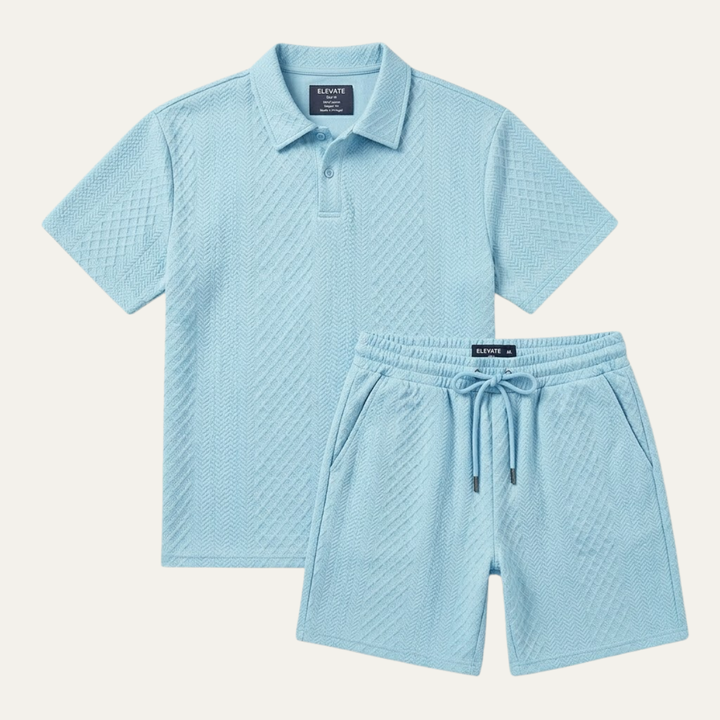 Le Set Polo &amp; Shorts Jacquard d&