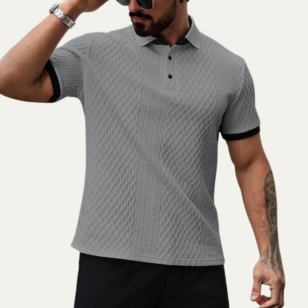 Le polo décontracté texturé pour homme Glenbrook Hill avec col contrasté