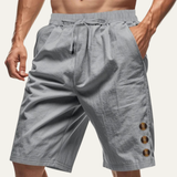 Shorts d'été décontractés pour hommes Ashbury avec détails de boutons et cordon de serrage