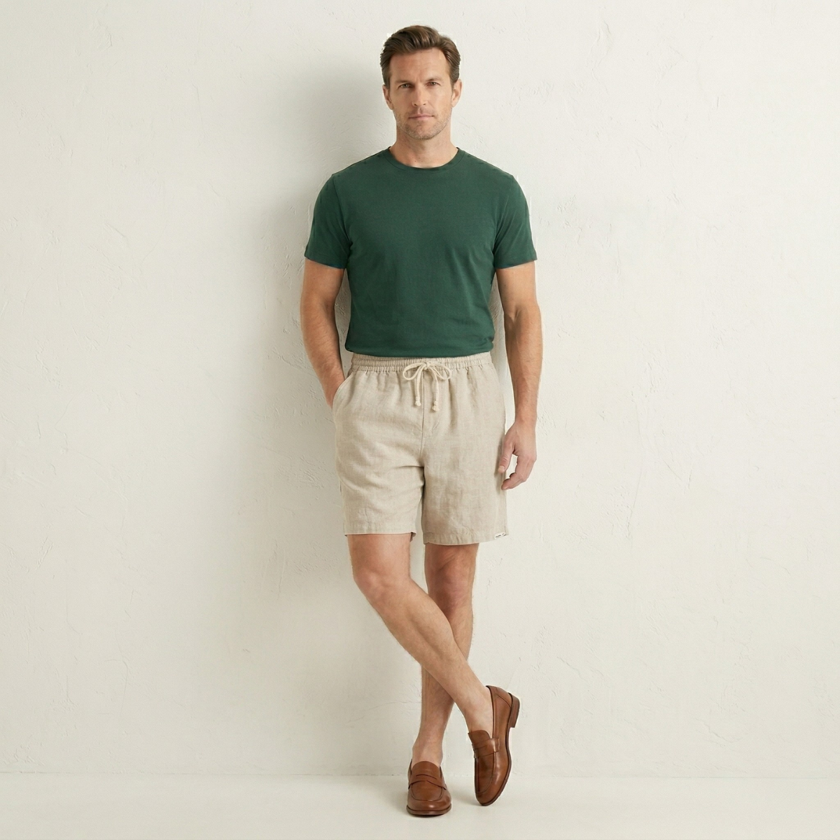 Les Shorts de Plage Casual Slim Fit à Cordon de Serrage pour Hommes Mapleford