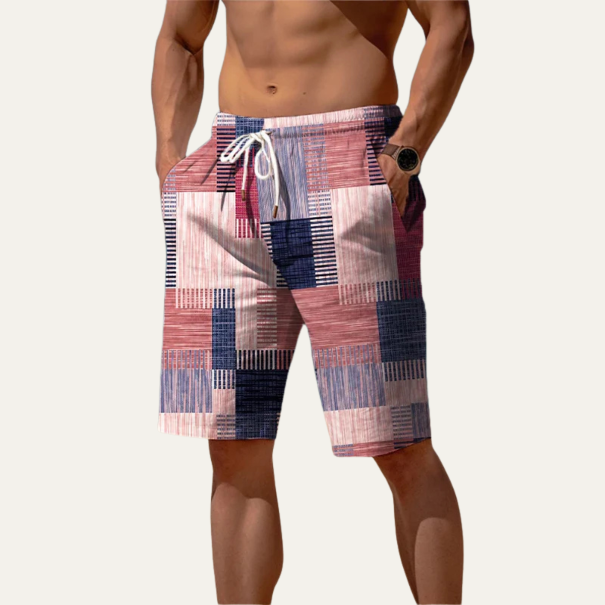 Les Shorts d'Été à Carreaux Décontractés pour Hommes Stratford