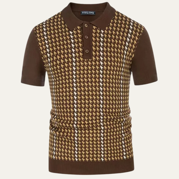 Le Polo Tricot à Motif Contrasté pour Homme Amarone