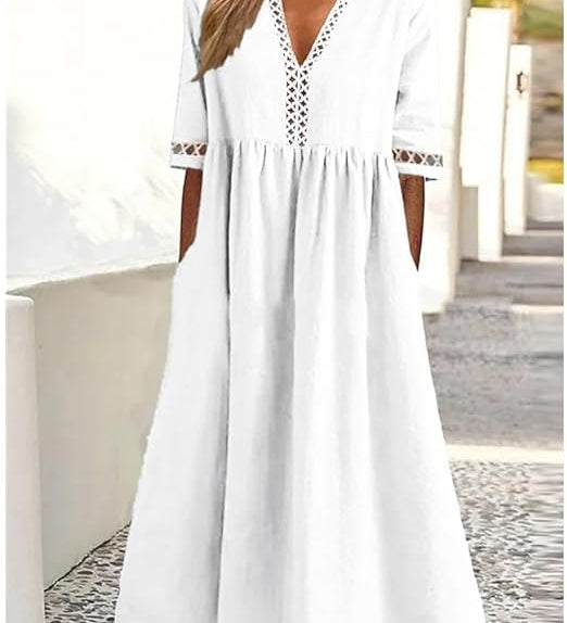 Sayuri | Robe en lin et coton à texture légère pour femme