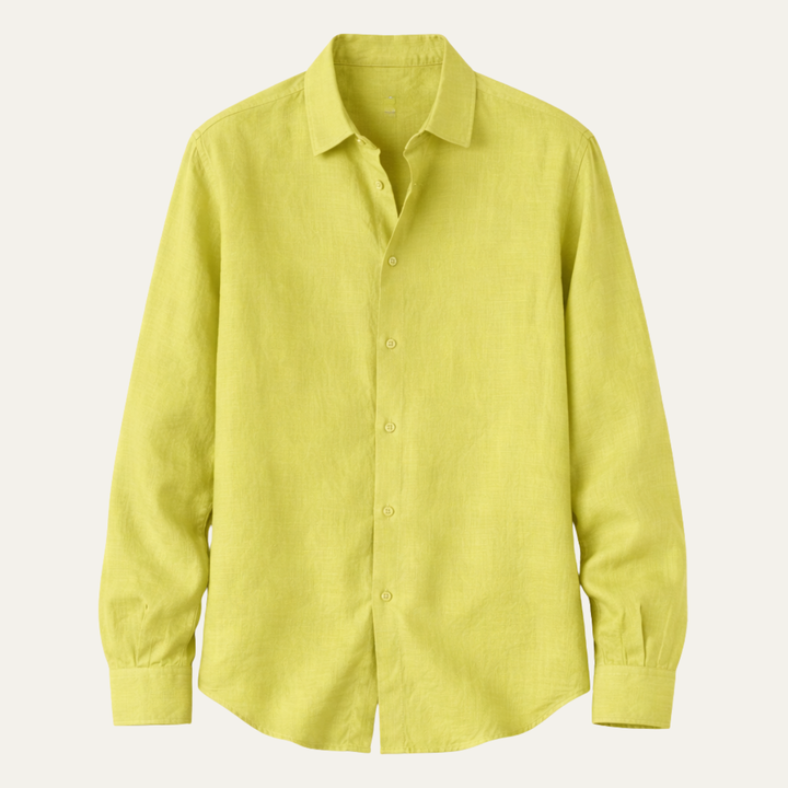 La Chemise en Lin Coton Respirante pour Hommes Glenford avec Col Rabattu