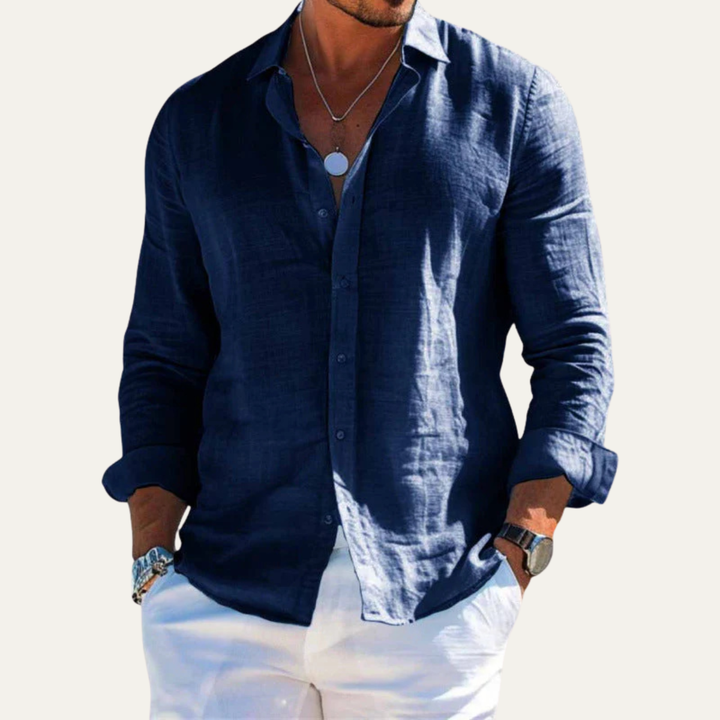 La chemise à col tendance en coton-lin pour homme Cedarbrook Hill